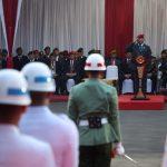 Menhan Prabowo Pimpin Upacara Parade Senja di Kemhan