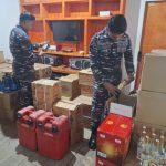 TNI AL BERHASIL GAGALKAN PENYELUNDUPAN MINUMAN BERALKOHOL DAN ROKOK DI PERAIRAN MOROWALI SENILAI RP 1,49 M