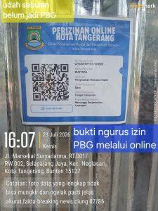 Proyek Ruko di Neglasari Berjalan, Izin PBG Diduga Belum Lengkap
